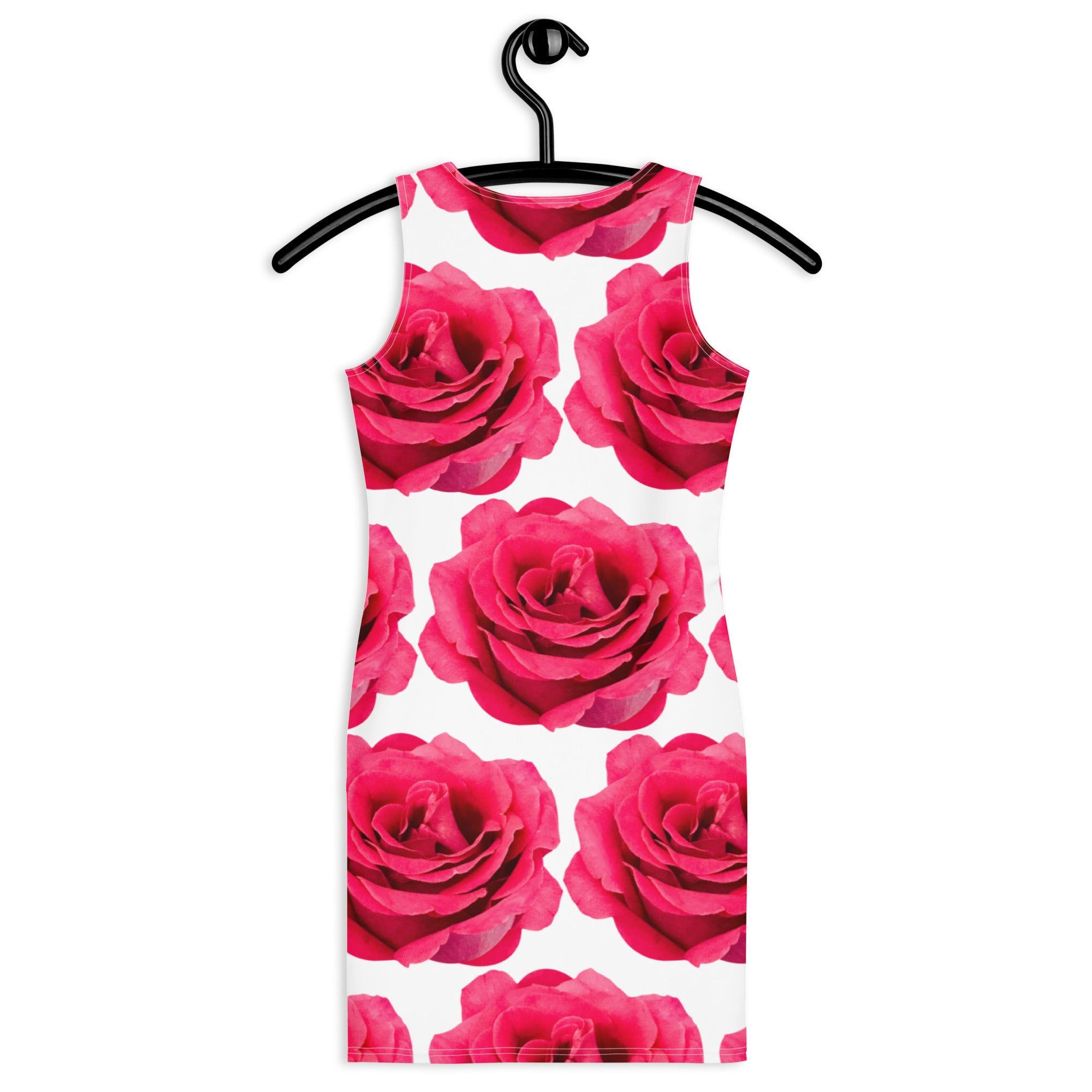 Large Pink Flower-Bodycon dress