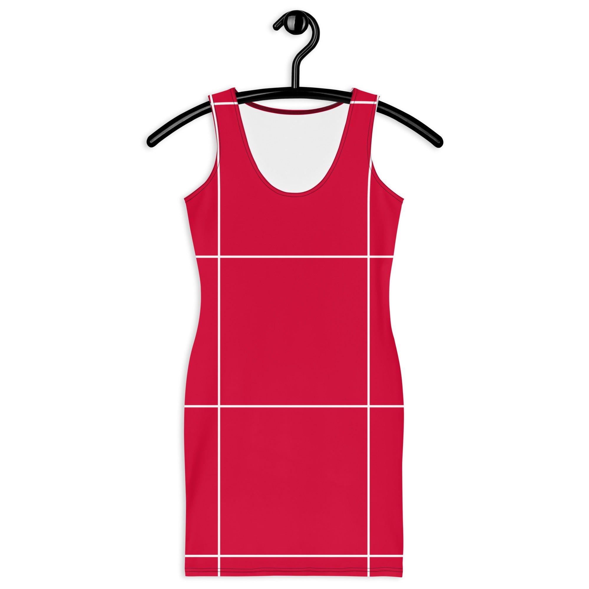 Red Color Block-Bodycon dress