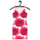 Large Pink Flower-Bodycon dress