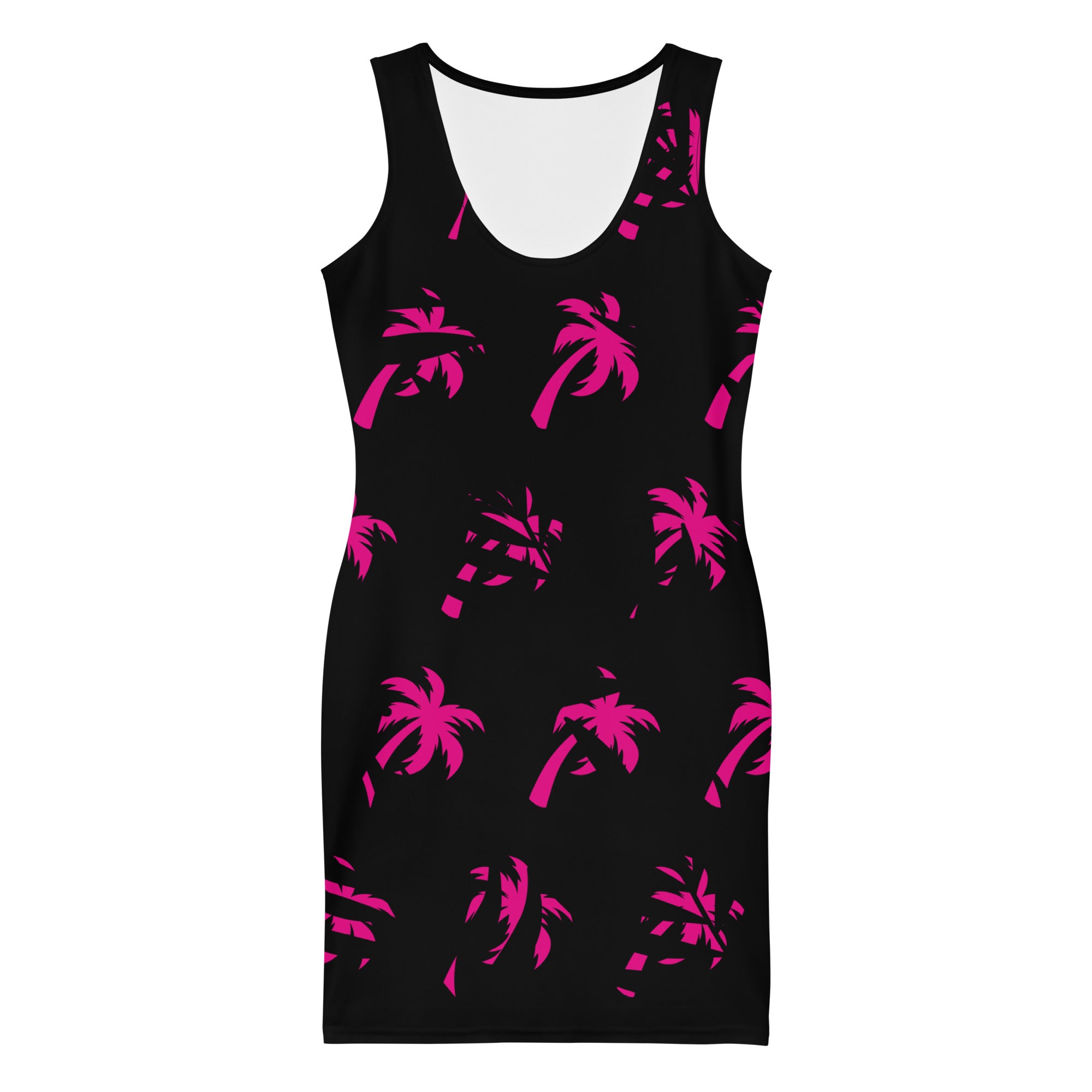Pink Palms-Bodycon dress