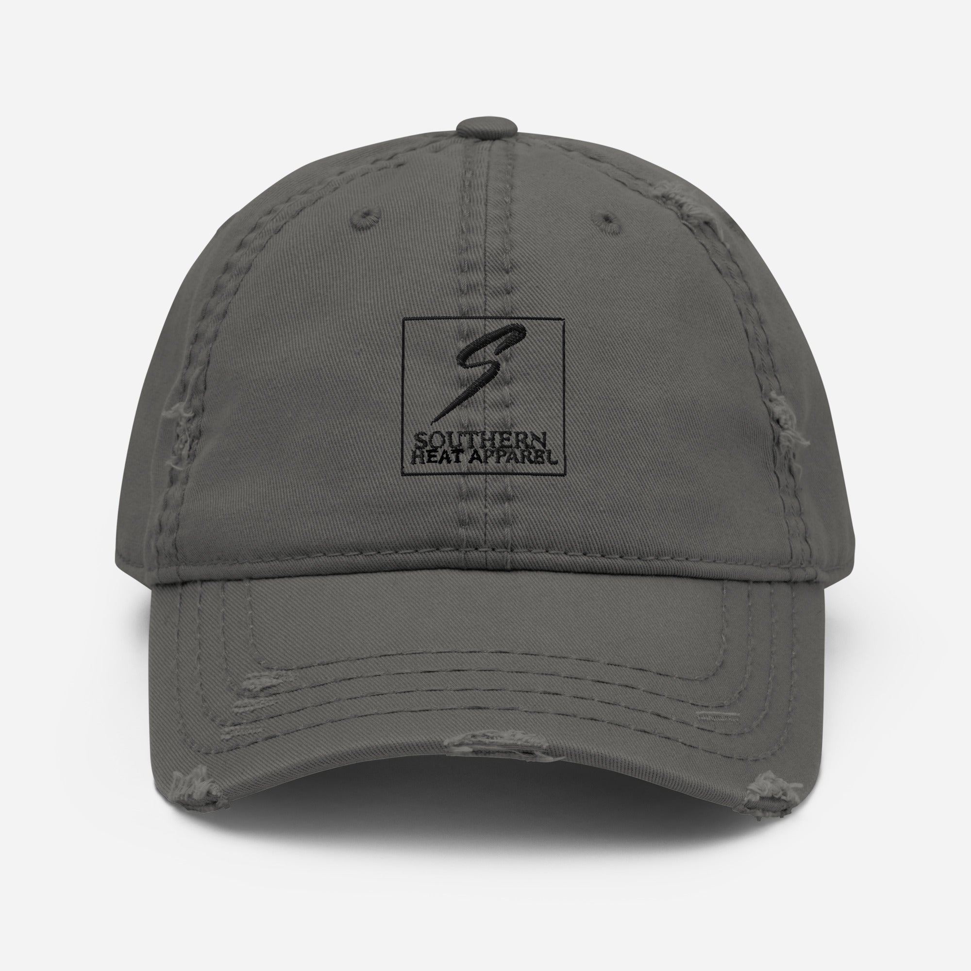 sha black thread-Distressed Dad Hat