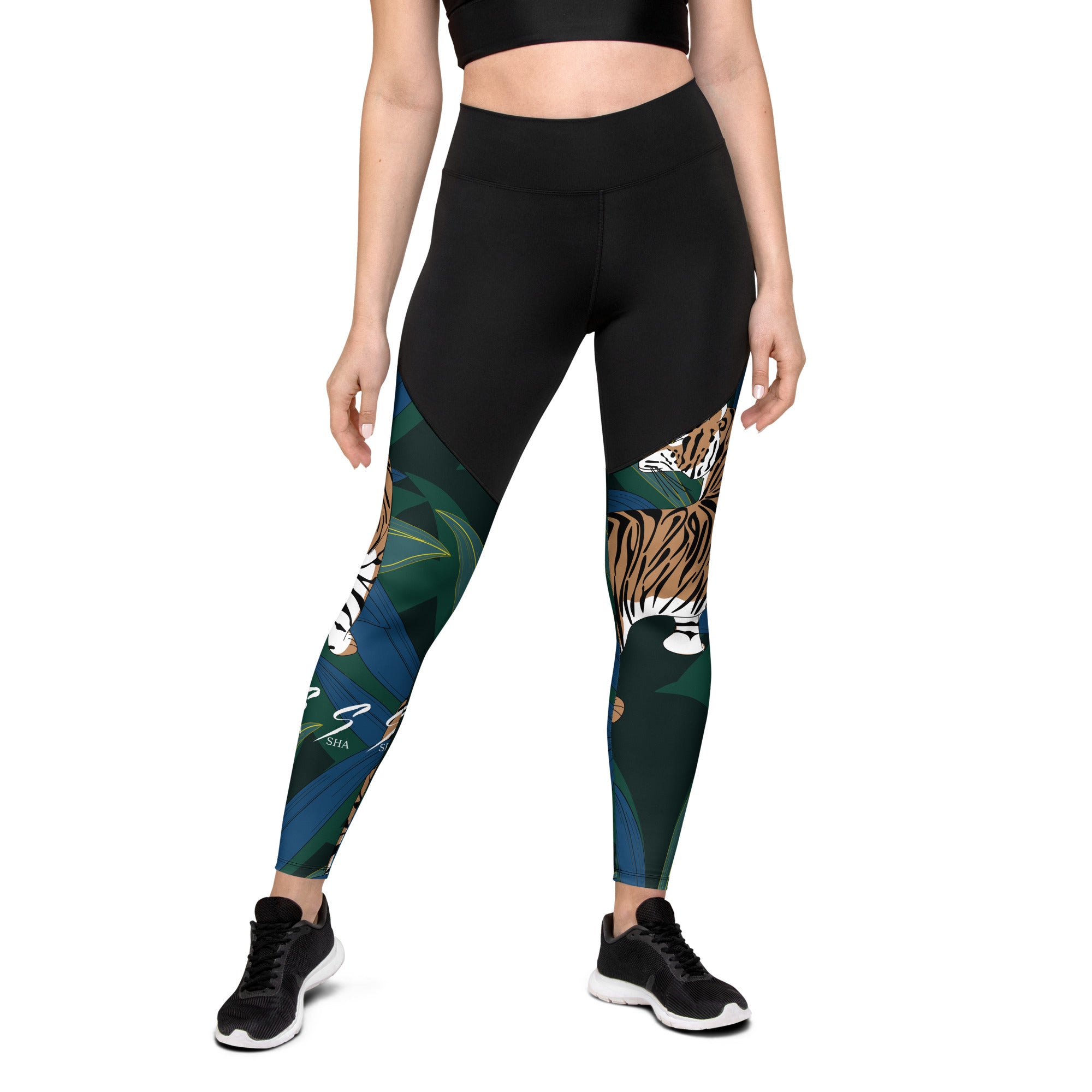 tigers on the move-Sports Leggings