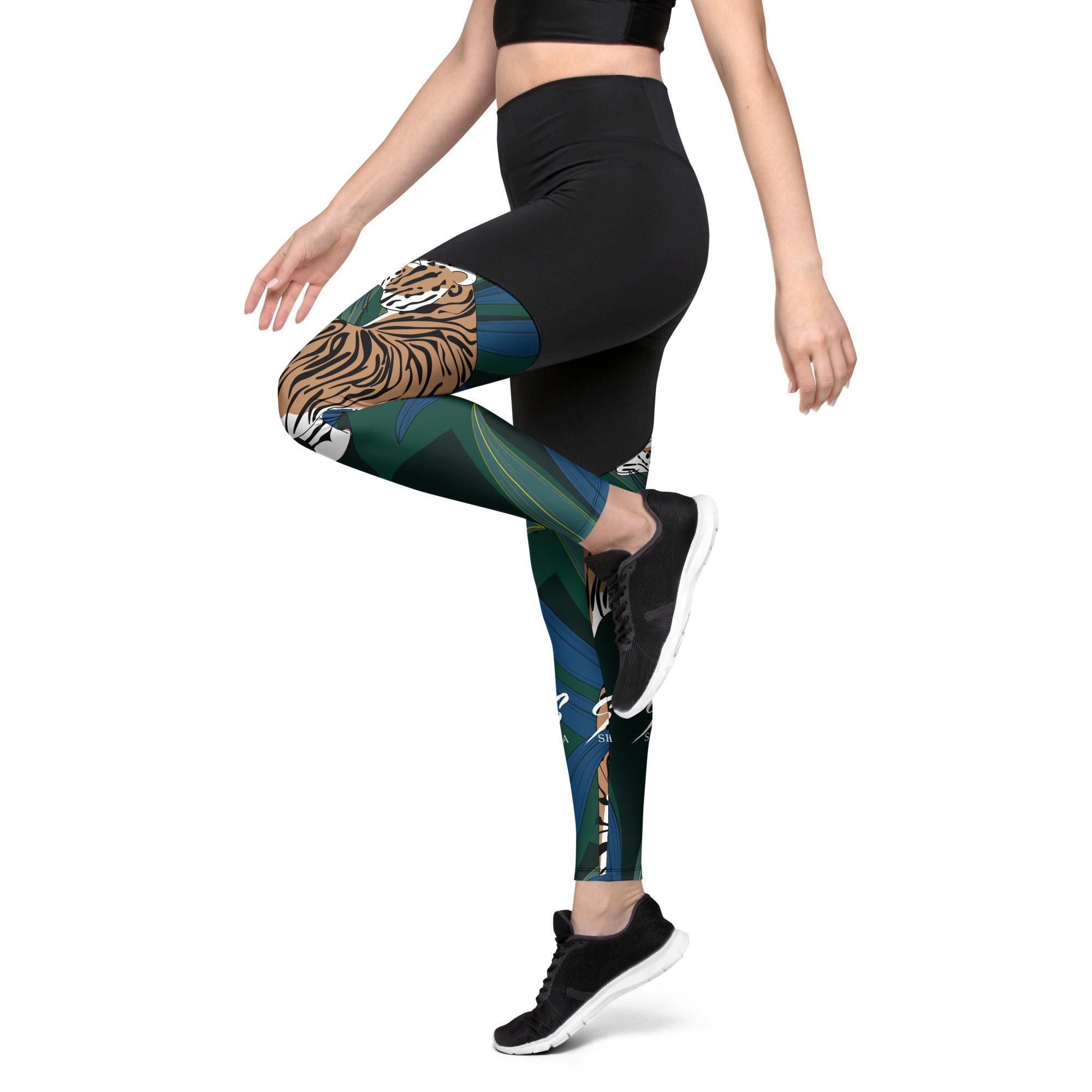 tigers on the move-Sports Leggings