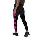 pink logo-Sports Leggings