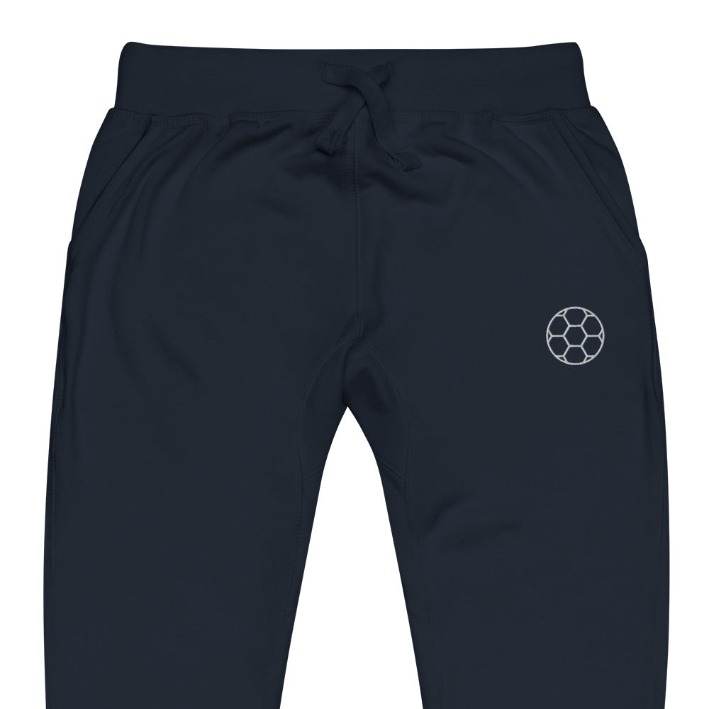 Embroidered Soccer ball-Unisex fleece sweatpants