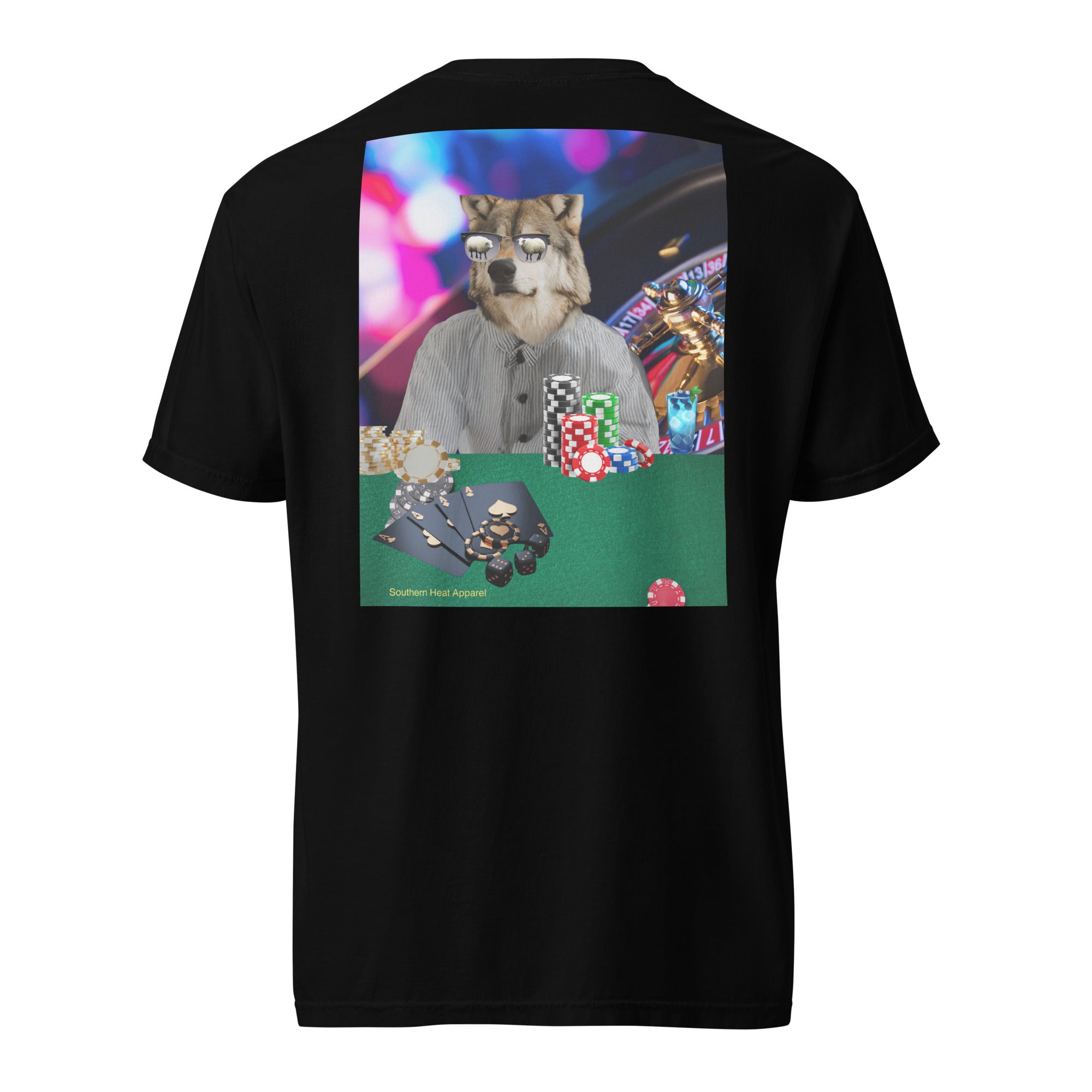 wolf of poker- garment-dyed heavyweight t-shirt