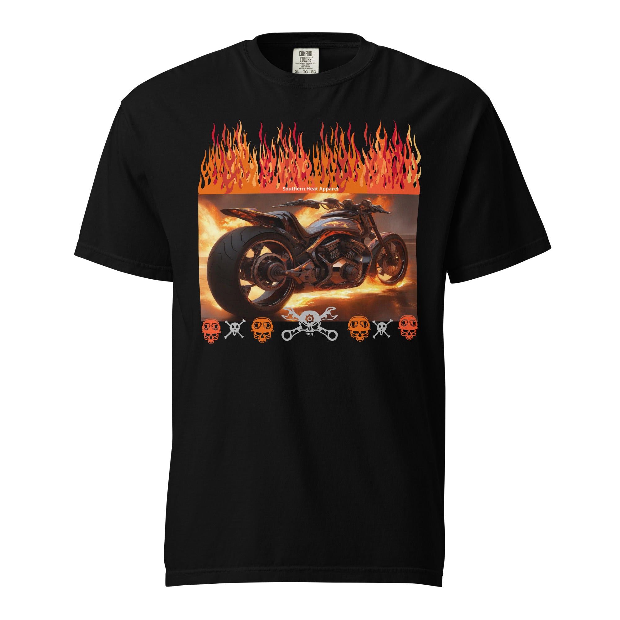 Burning rubber-Mens garment-dyed heavyweight t-shirt