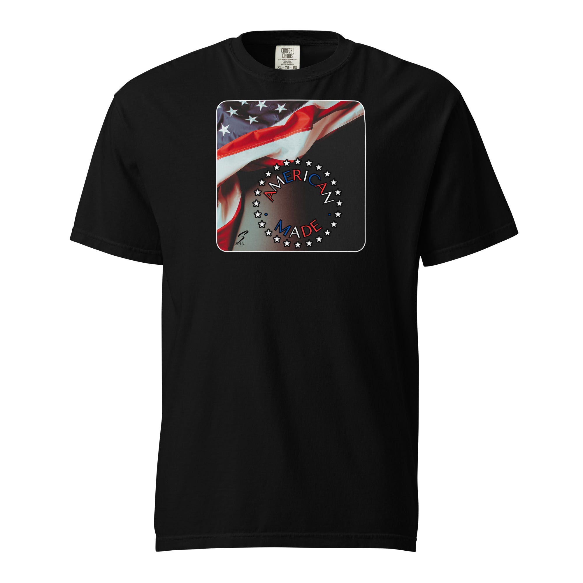 American made-Mens garment-dyed heavyweight t-shirt