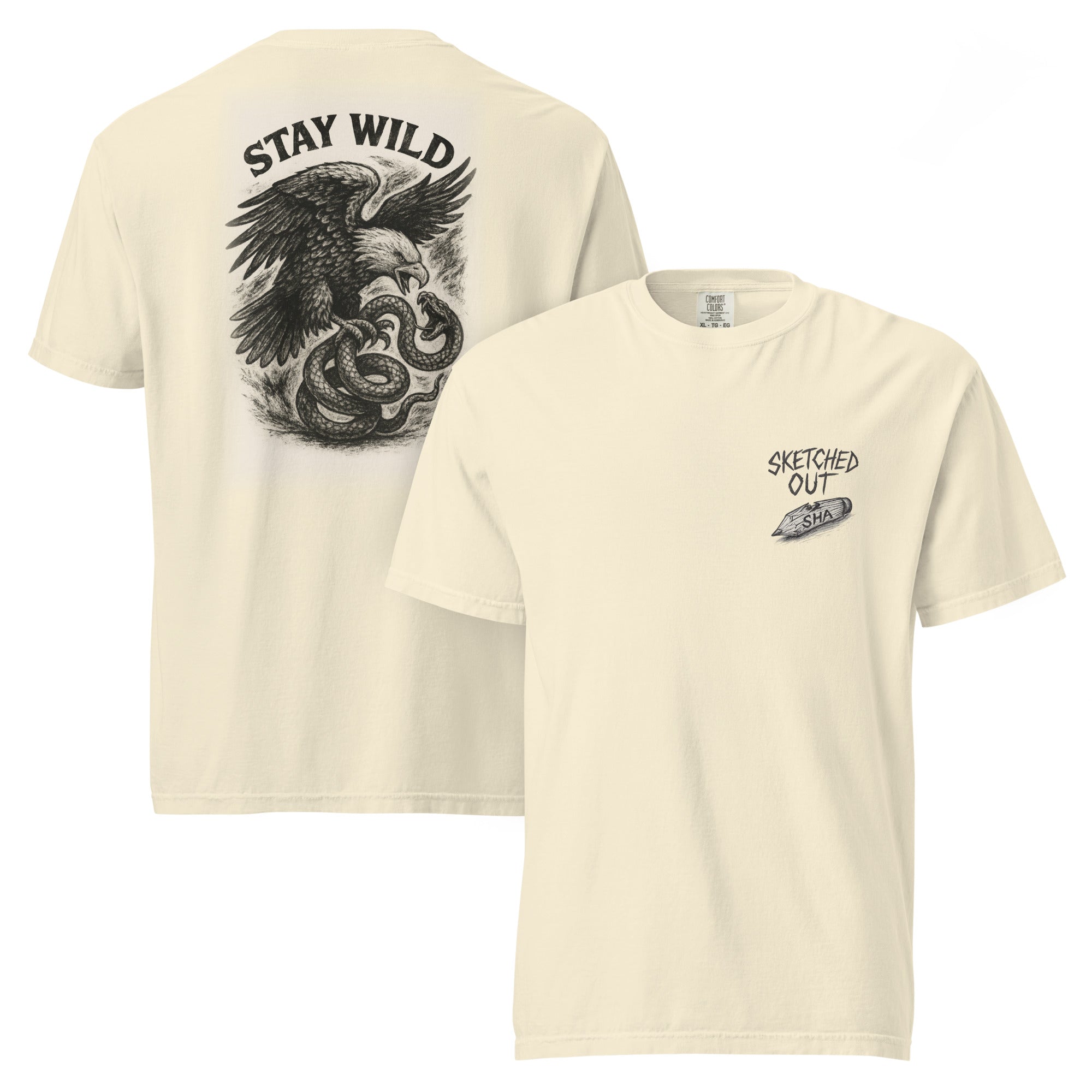 sketch tee, stay wild