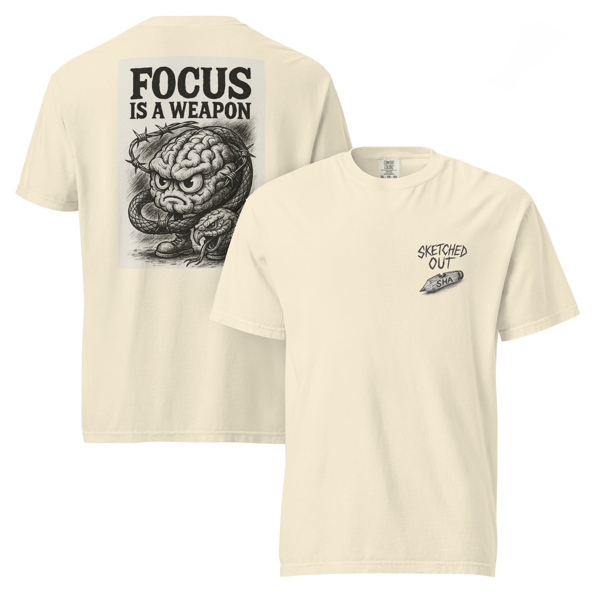 sketch tee, focus