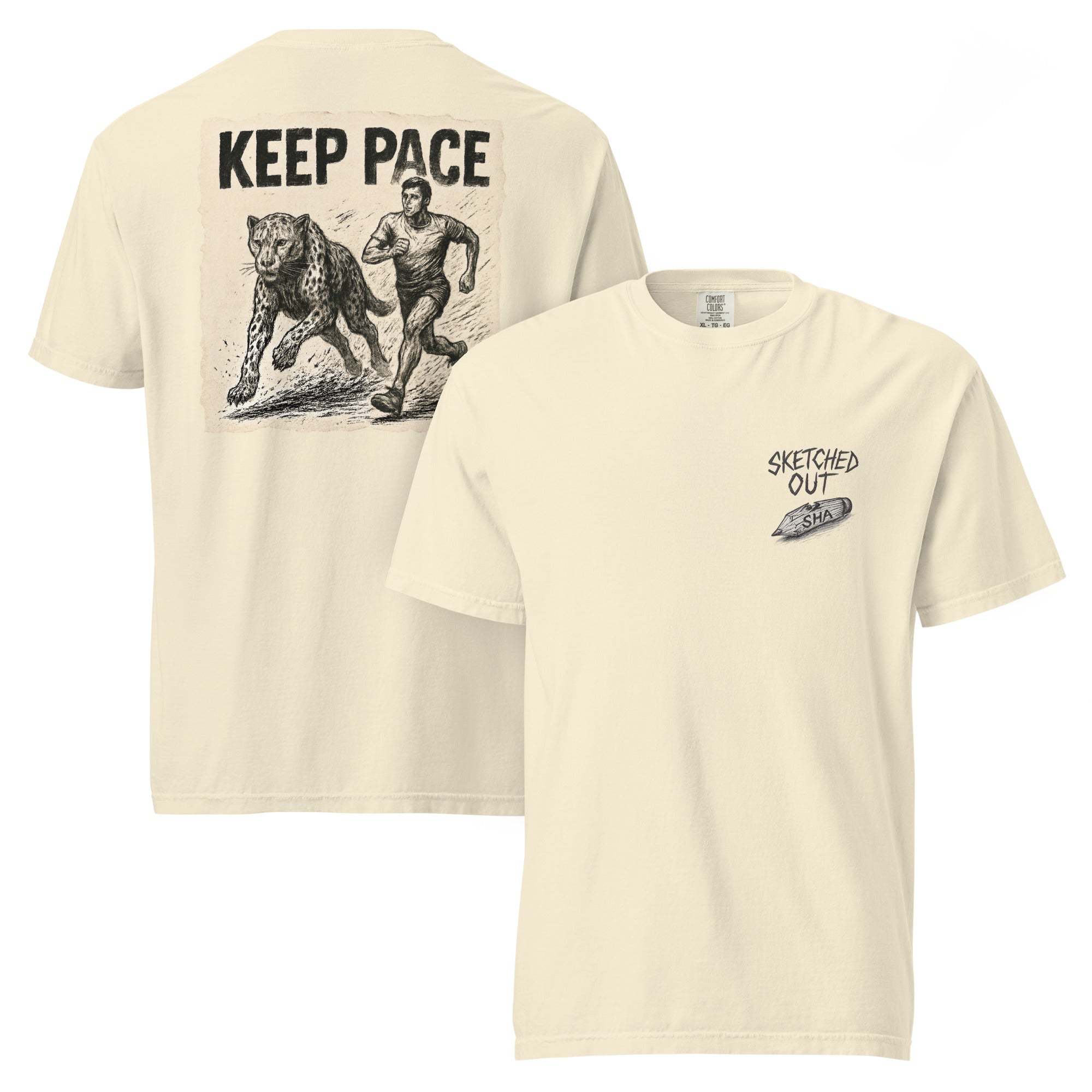 sketch tee, pacing