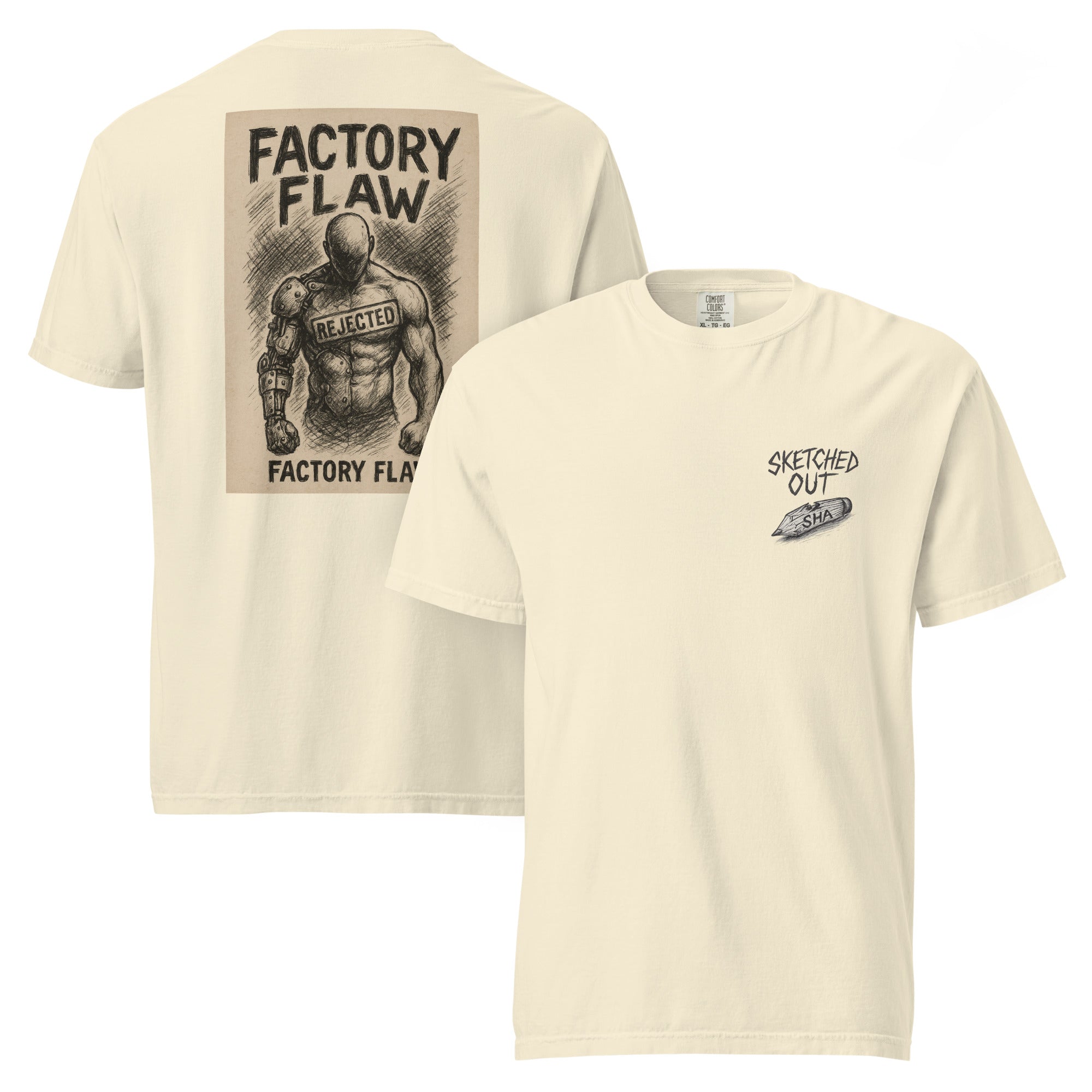 sketch tee, flaws