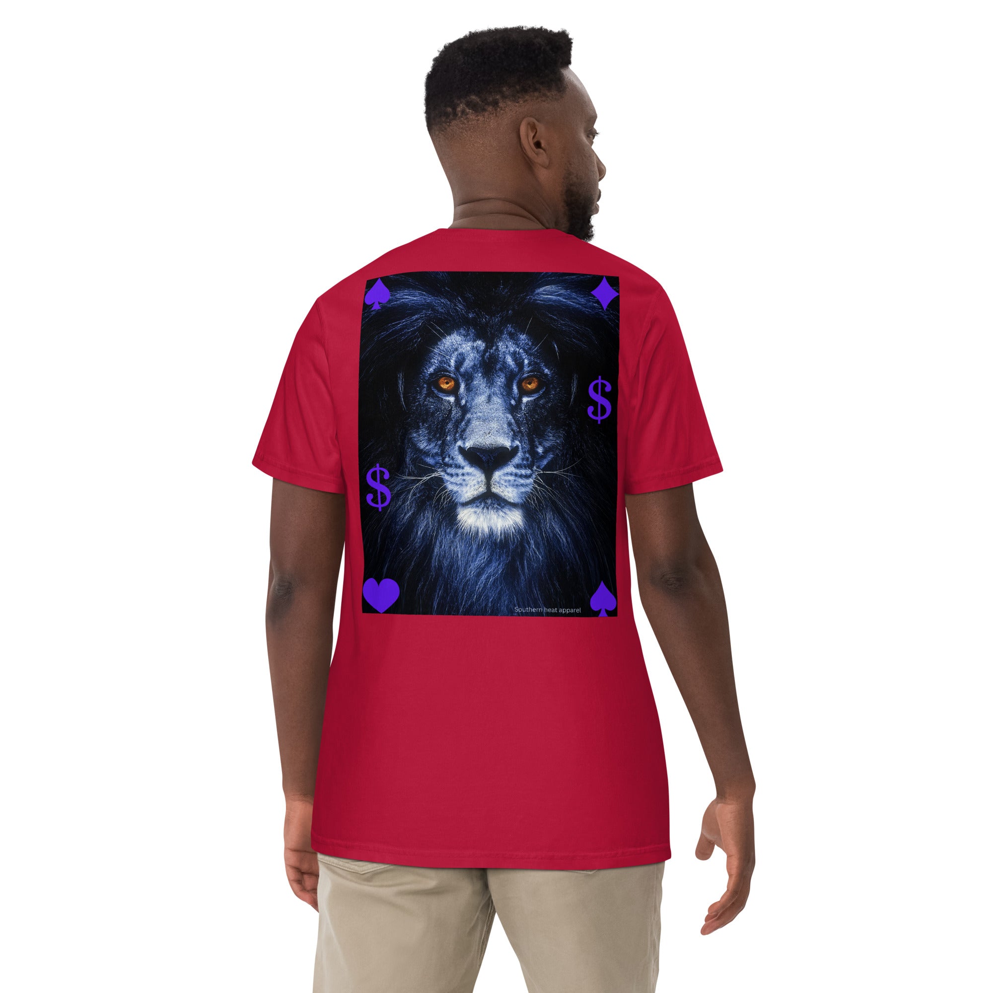 Lion heart-Mens garment-dyed heavyweight t-shirt
