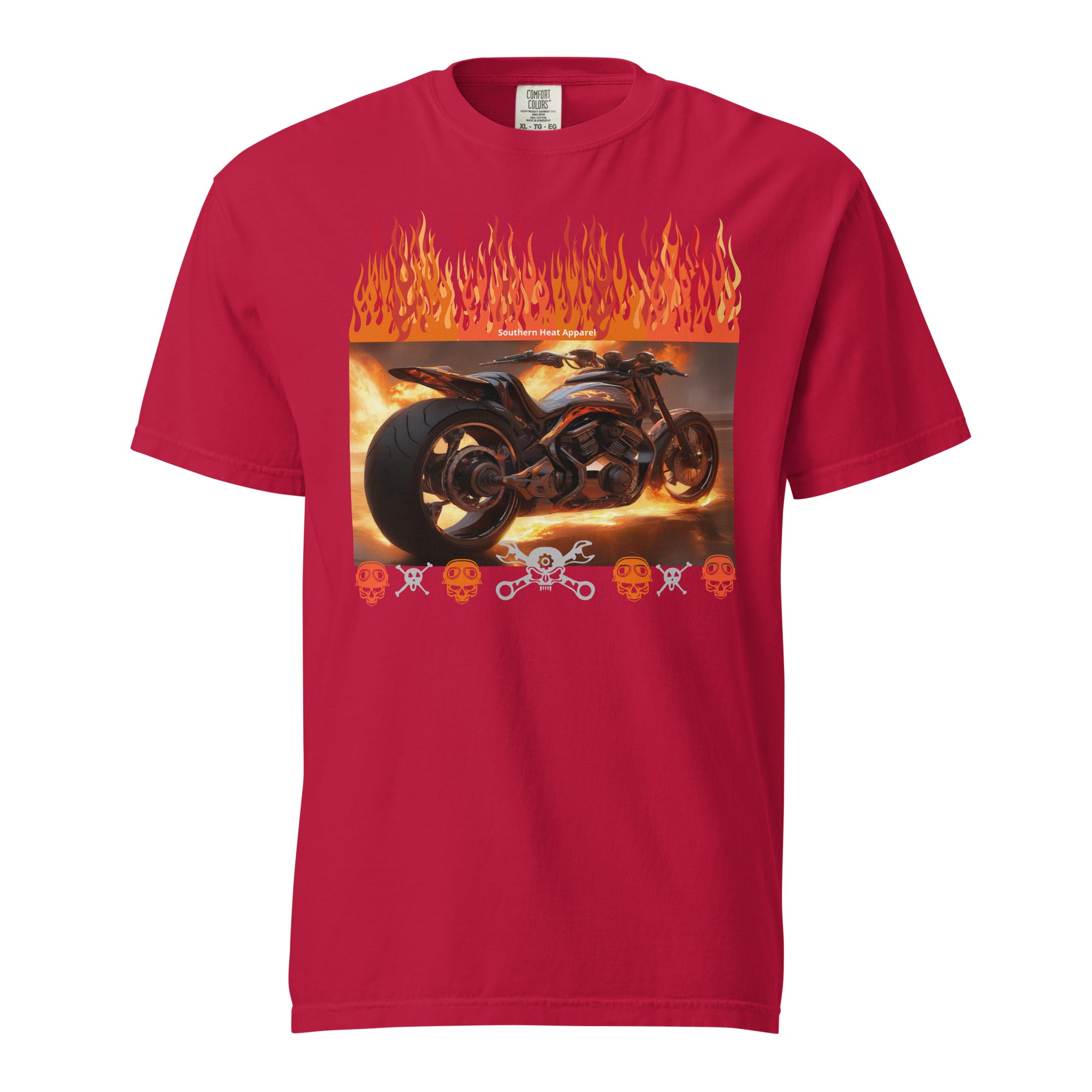 Burning rubber-Mens garment-dyed heavyweight t-shirt