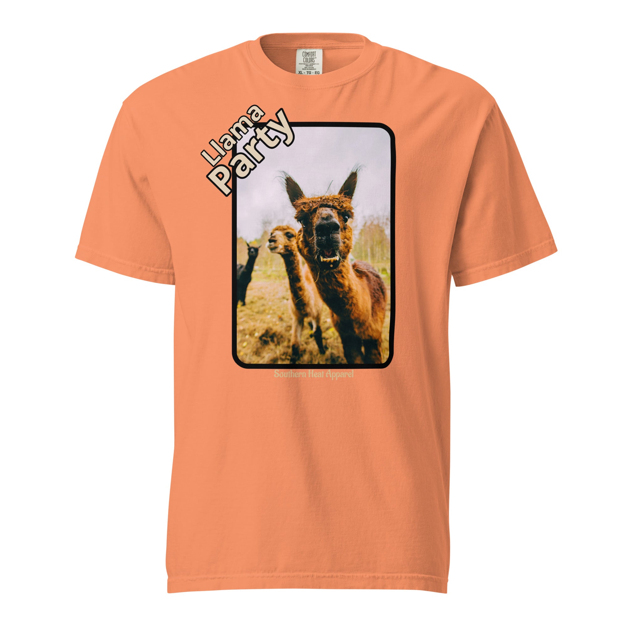 LLama party- Mens garment-dyed heavyweight t-shirt