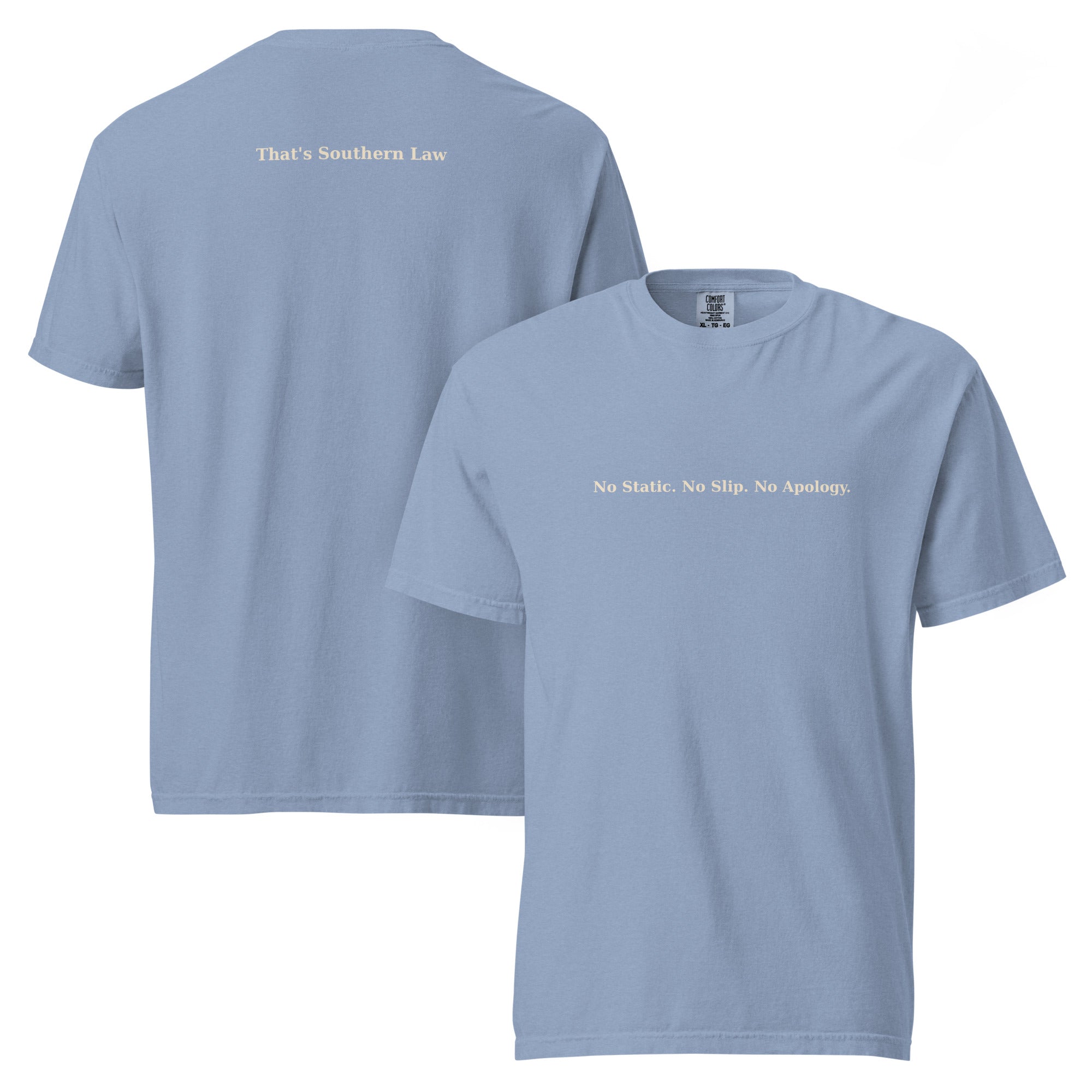 SHA slogan tees, no static