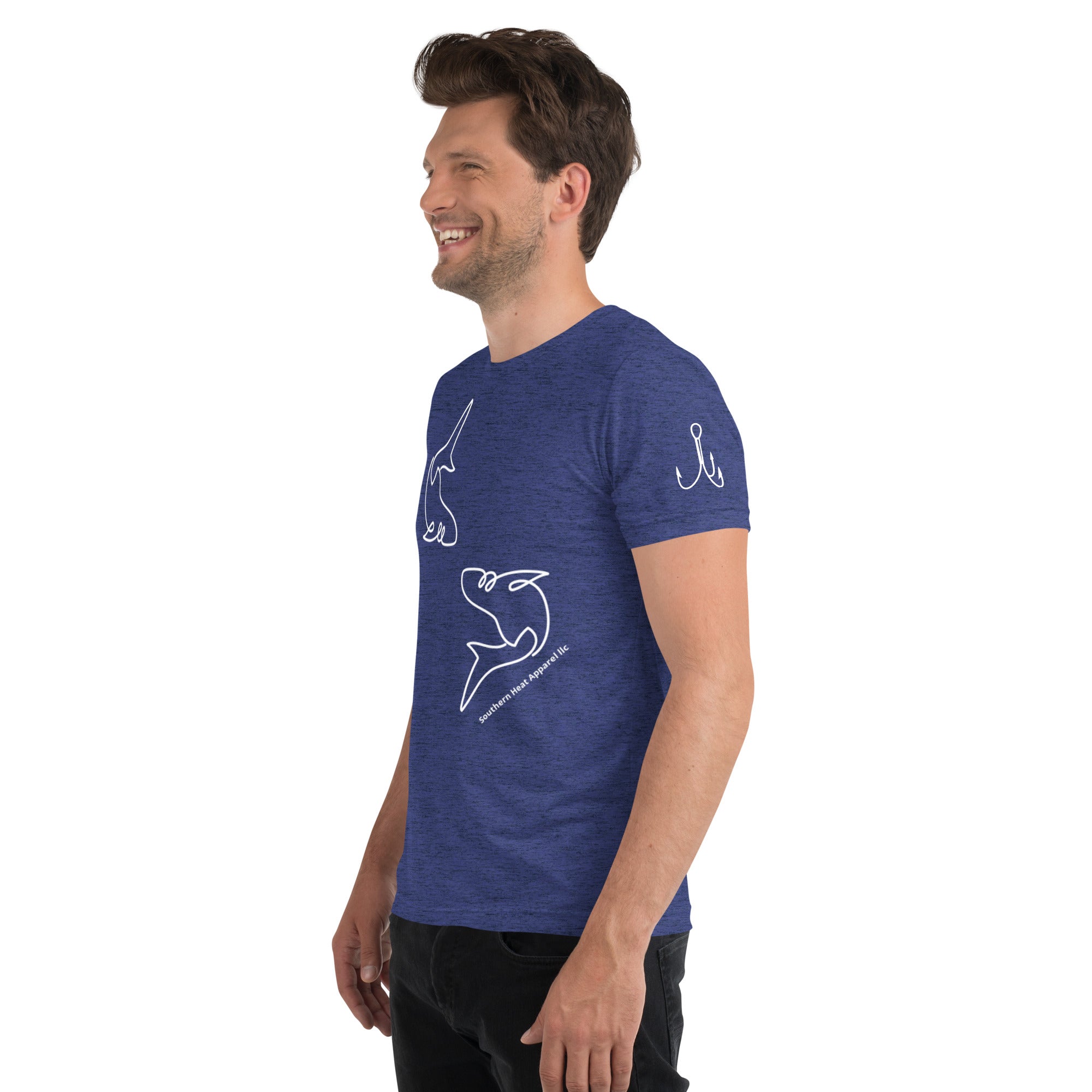 Fish and hook- Mens short sleeve t-shirt