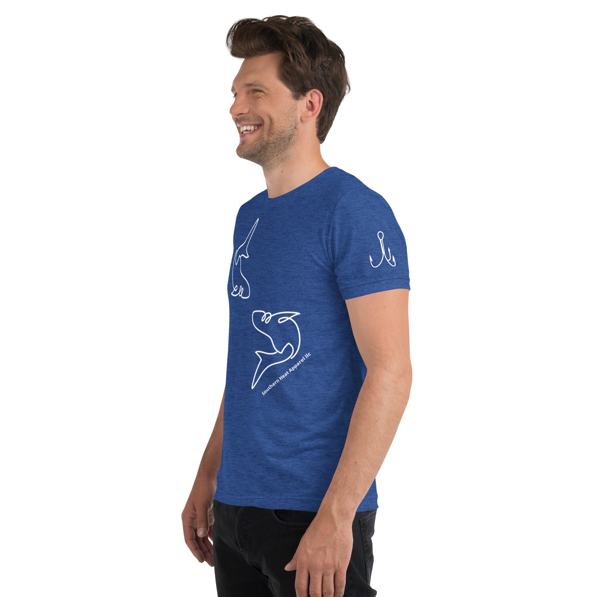 Fish and hook- Mens short sleeve t-shirt