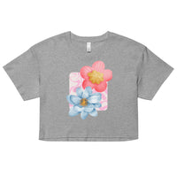 pink&blue.floral-Women’s crop top