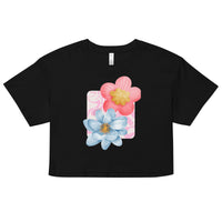 pink&blue.floral-Women’s crop top