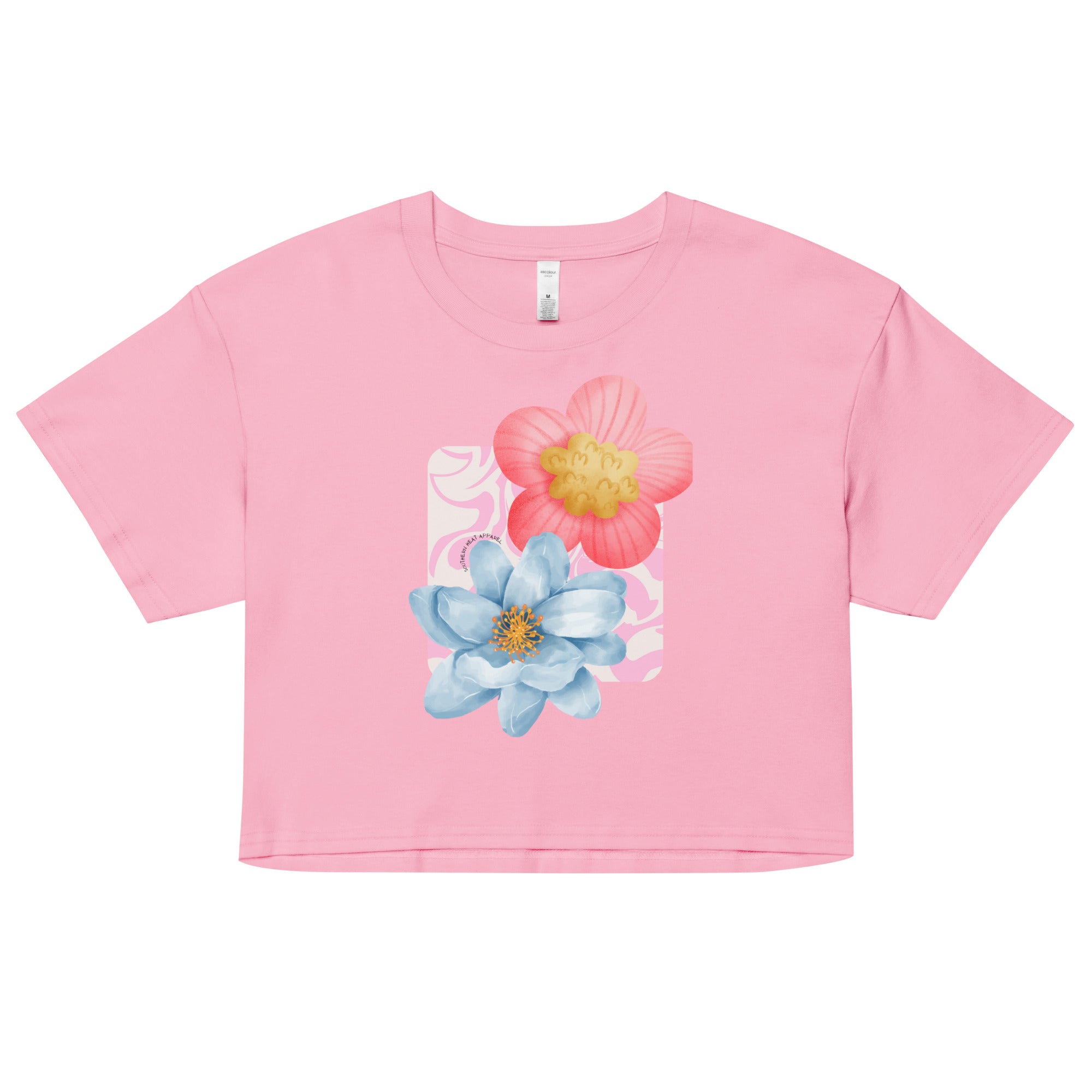 pink&blue.floral-Women’s crop top