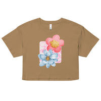 pink&blue.floral-Women’s crop top
