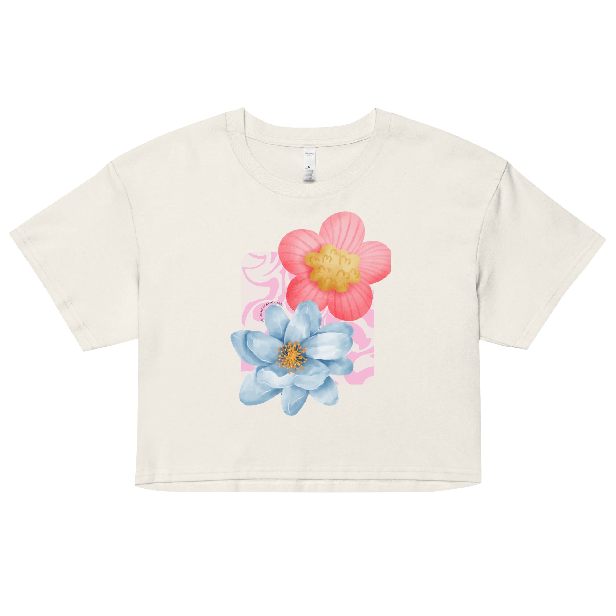pink&blue.floral-Women’s crop top