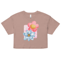 pink&blue.floral-Women’s crop top