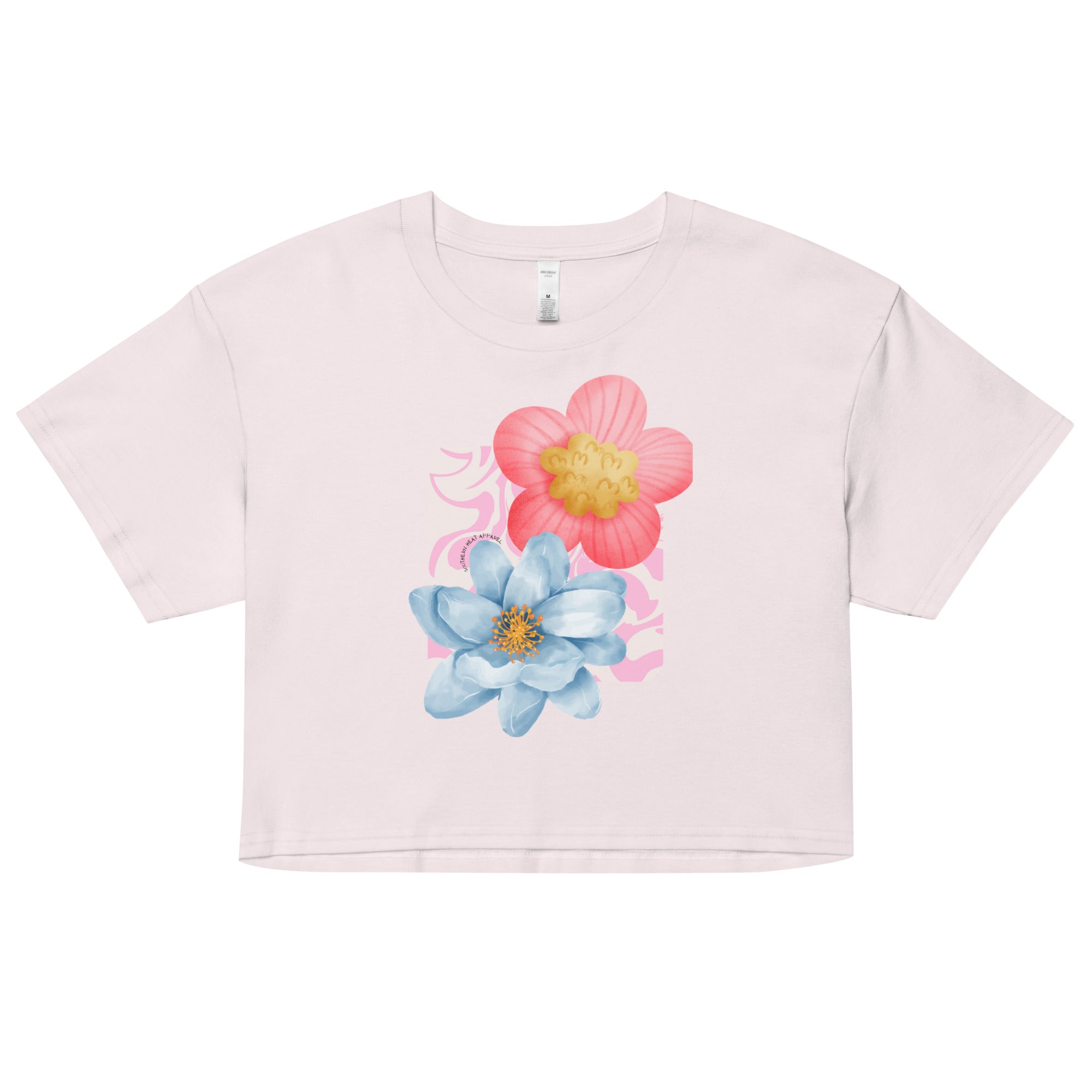 pink&blue.floral-Women’s crop top