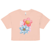 pink&blue.floral-Women’s crop top