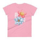 pink&blue.floral-Women's short sleeve t-shirt