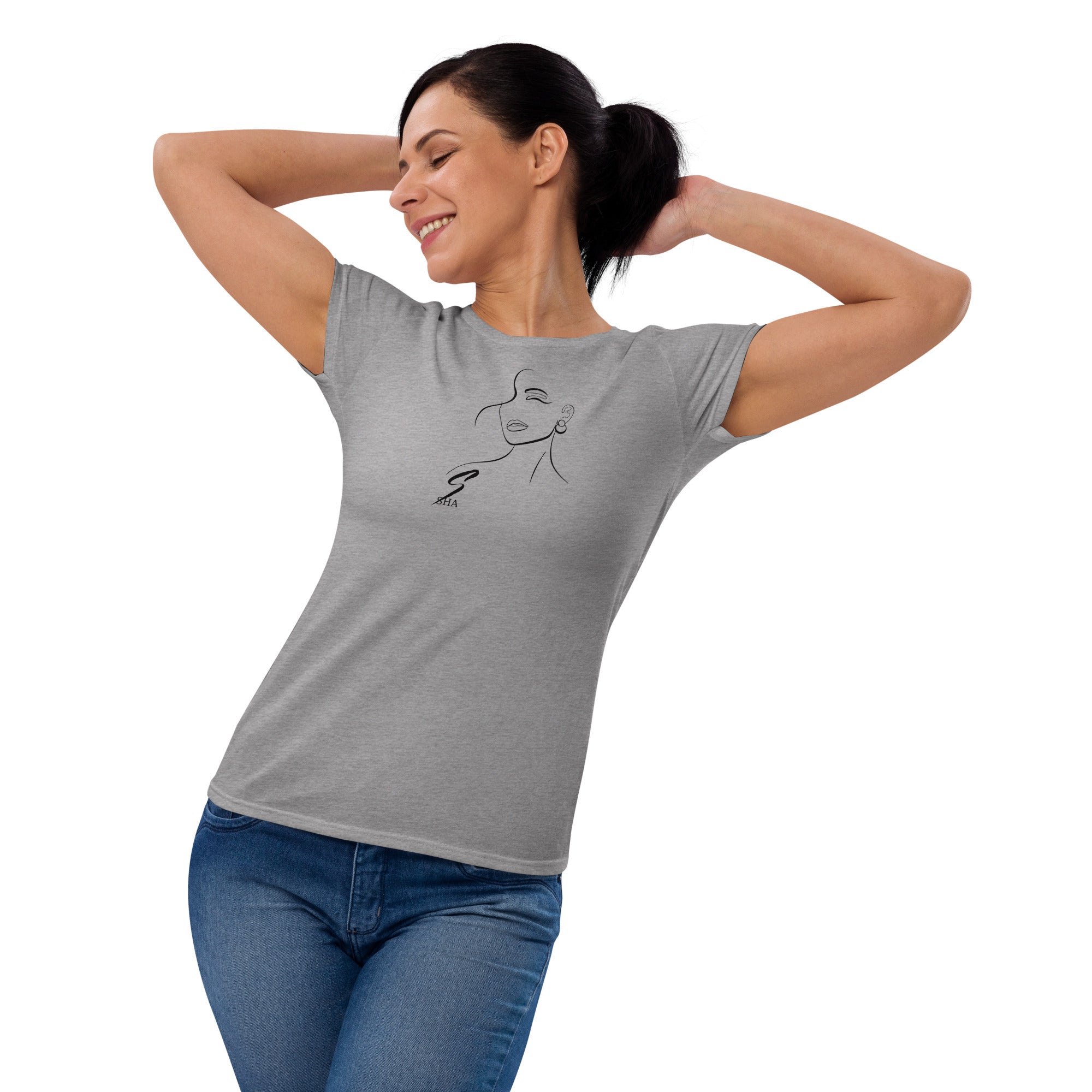 silhouette in black-Women's short sleeve t-shirt