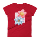 pink&blue.floral-Women's short sleeve t-shirt