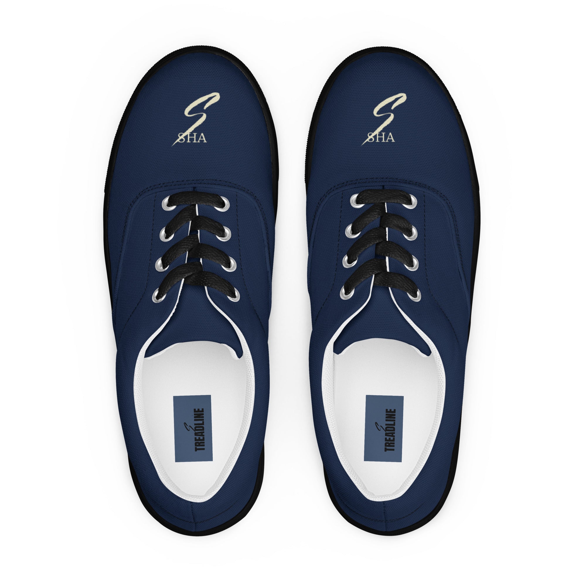 SHA STANDARD NAVY-Women’s lace-up canvas shoes