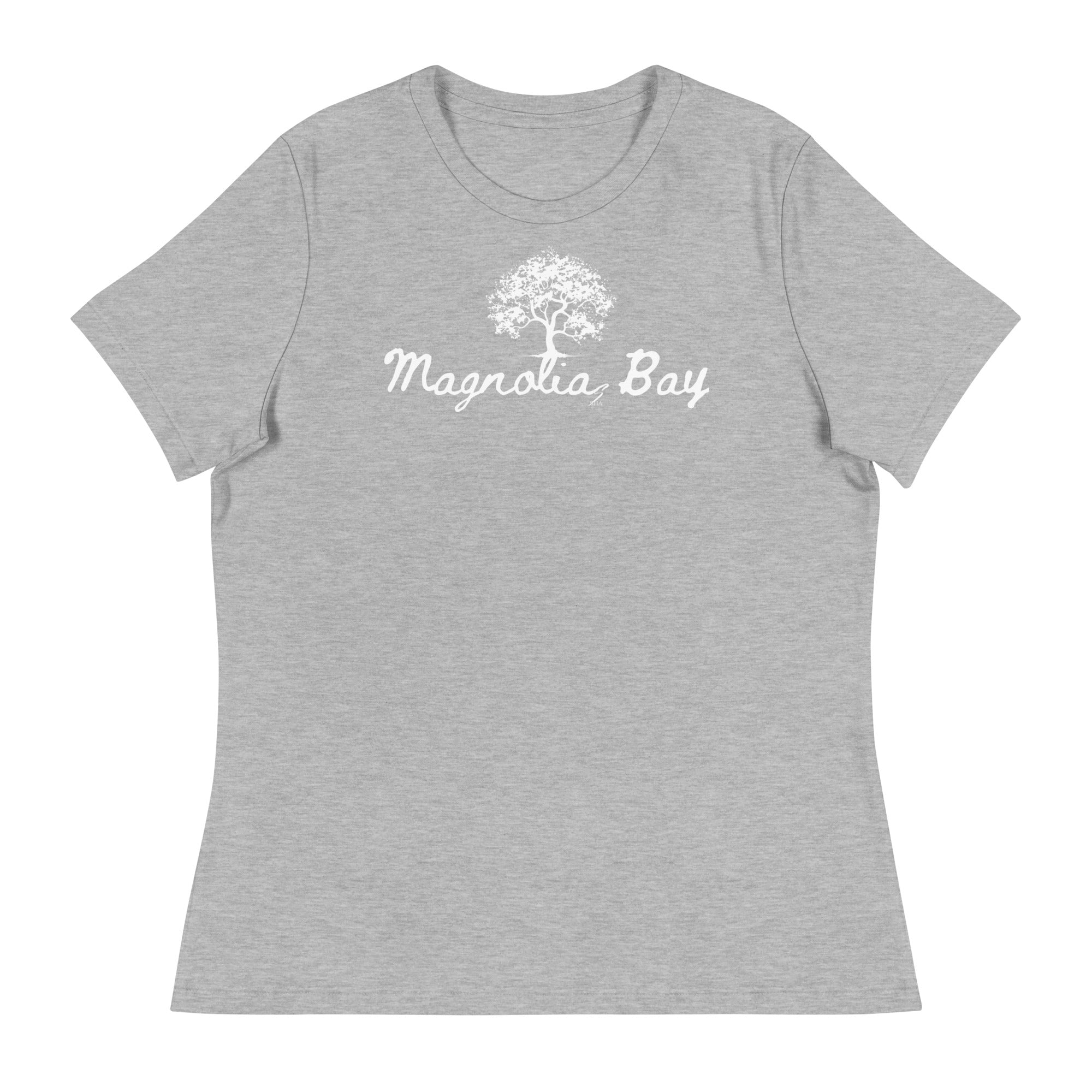 Magnolia bay, white-Women's Relaxed T-Shirt