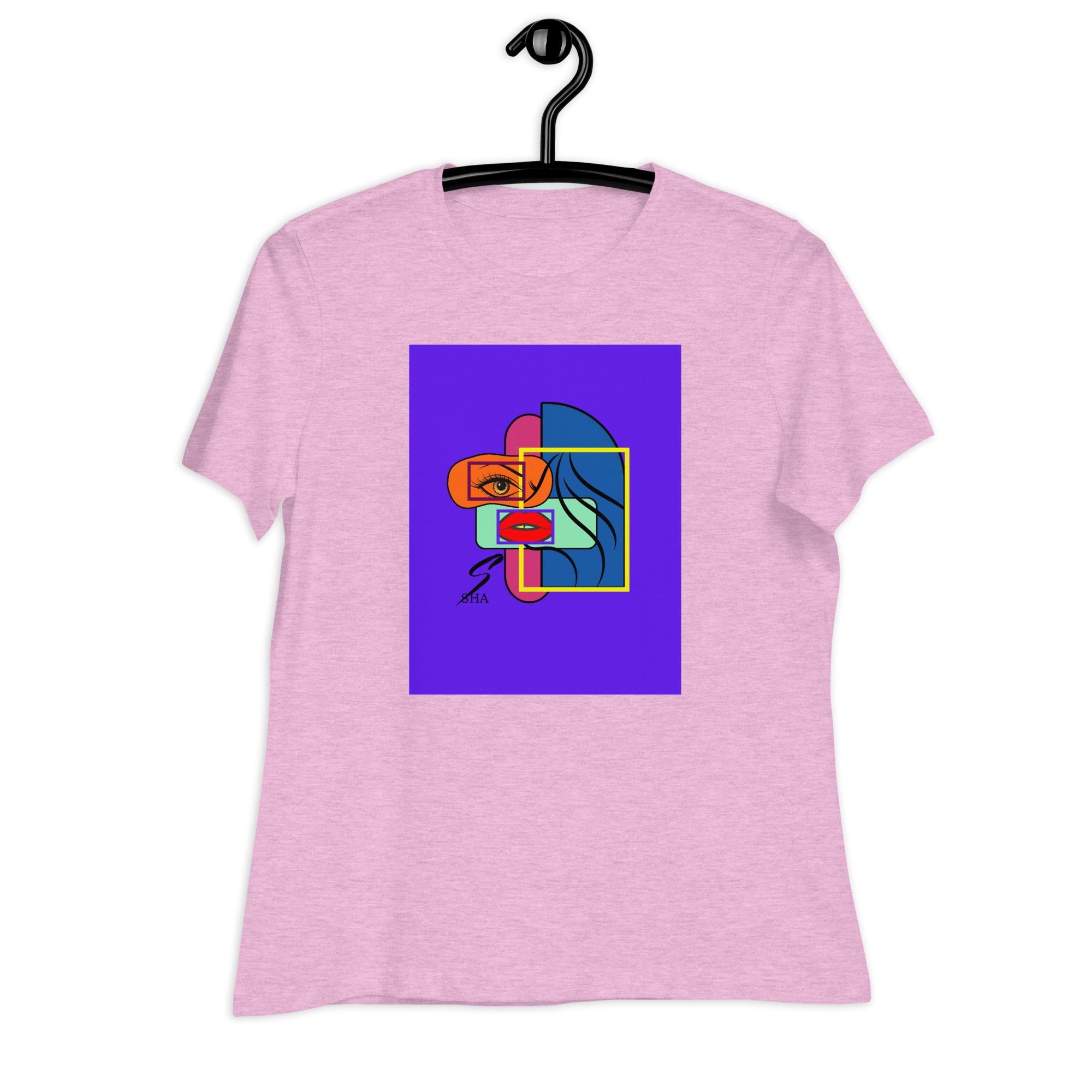 art woman, color block-Women's Relaxed T-Shirt