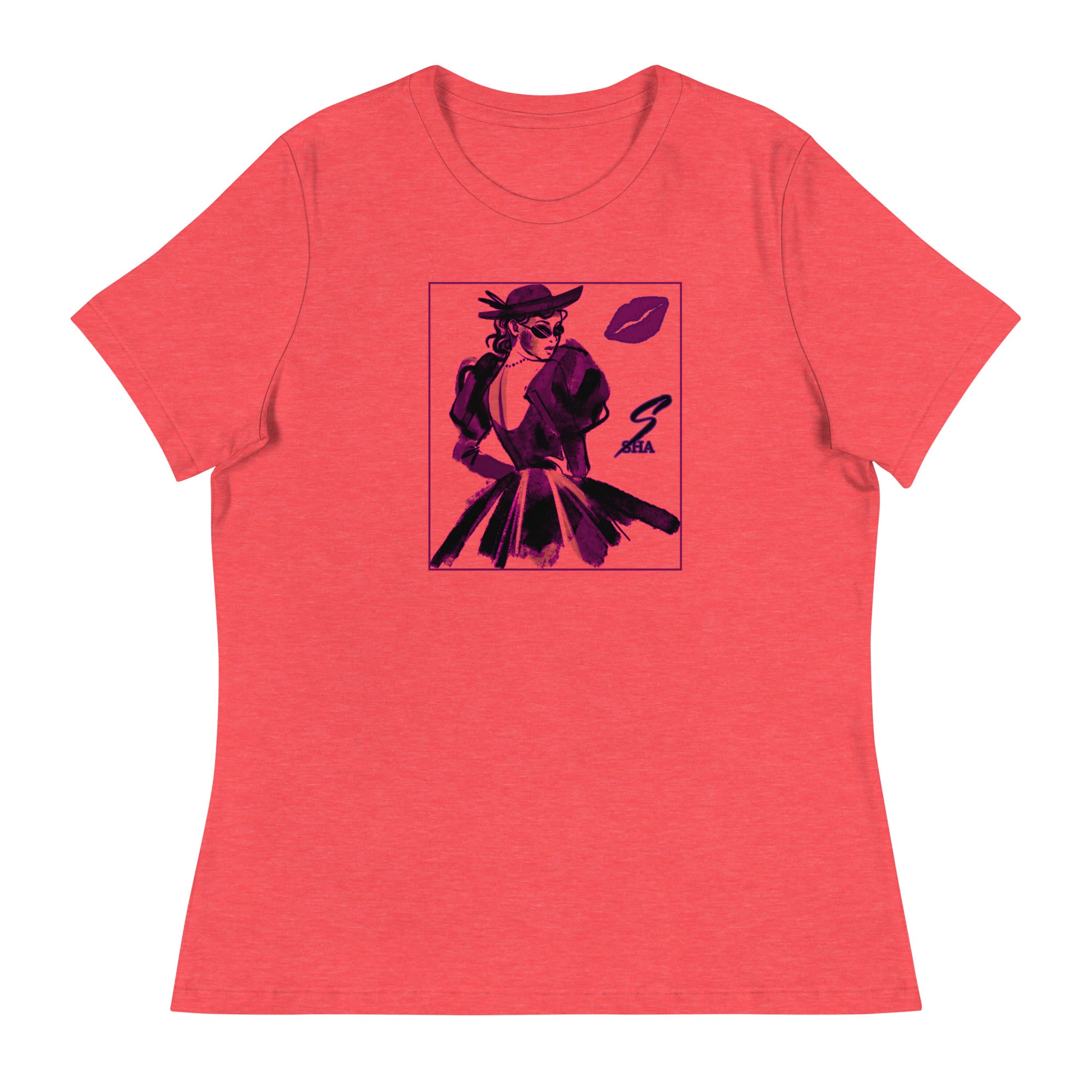 burgundy woman-Women's Relaxed T-Shirt