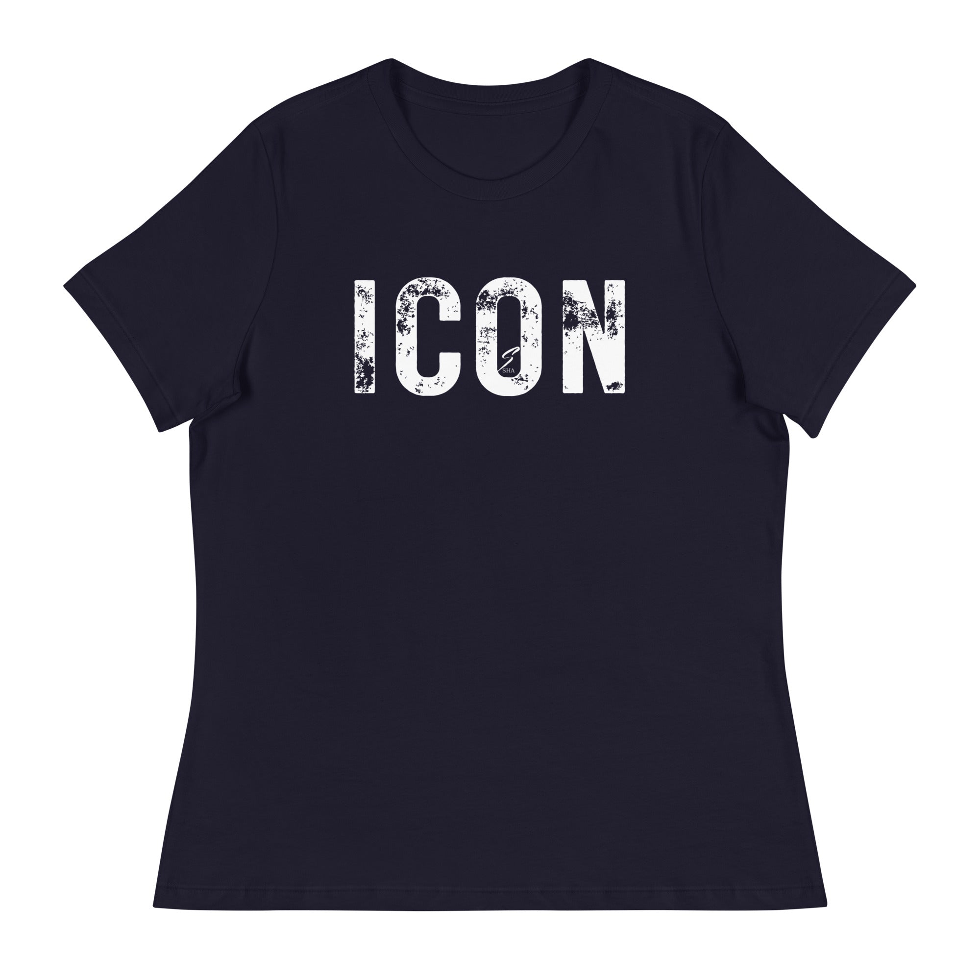 Distressed icon print-Women's Relaxed T-Shirt
